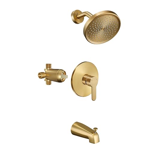 Tohlar Gold Shower Faucet Set with Tub Spout, Bathtub and