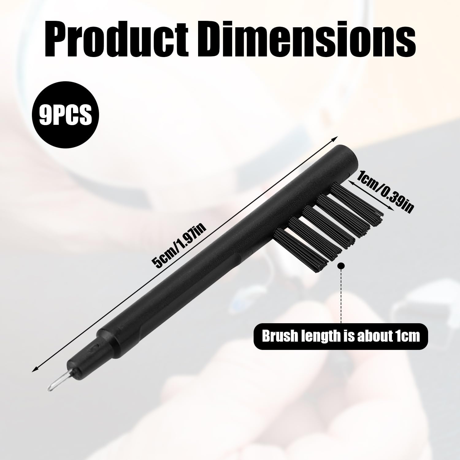 9pcs Hearing Aid Cleaning Brush, Nylon Hearing Amplifier Cleaner Brushes Tools Accessories Supplies with Wax Loop and Magnet for Hear Aids Earbuds Headphones & Electronic Devices