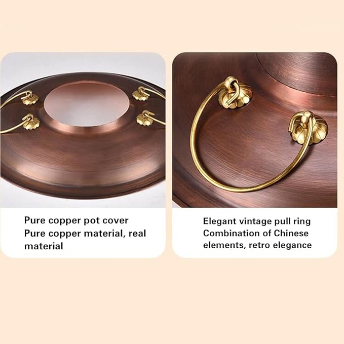 Olla Eléctrica y de Carbón Beijing Hotpot Cobre 30cm miniatura 5