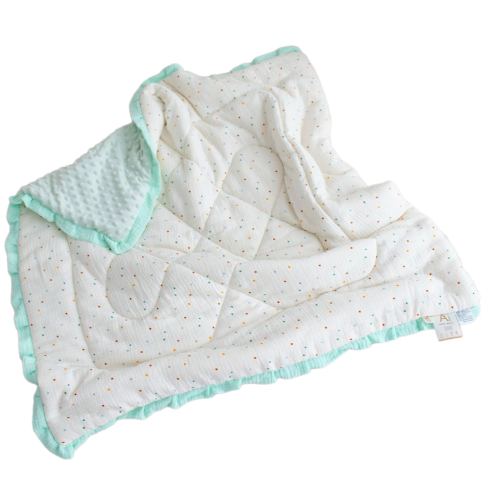 Couverture bébé en coton bio avec dentelle chic pour berceau élégant