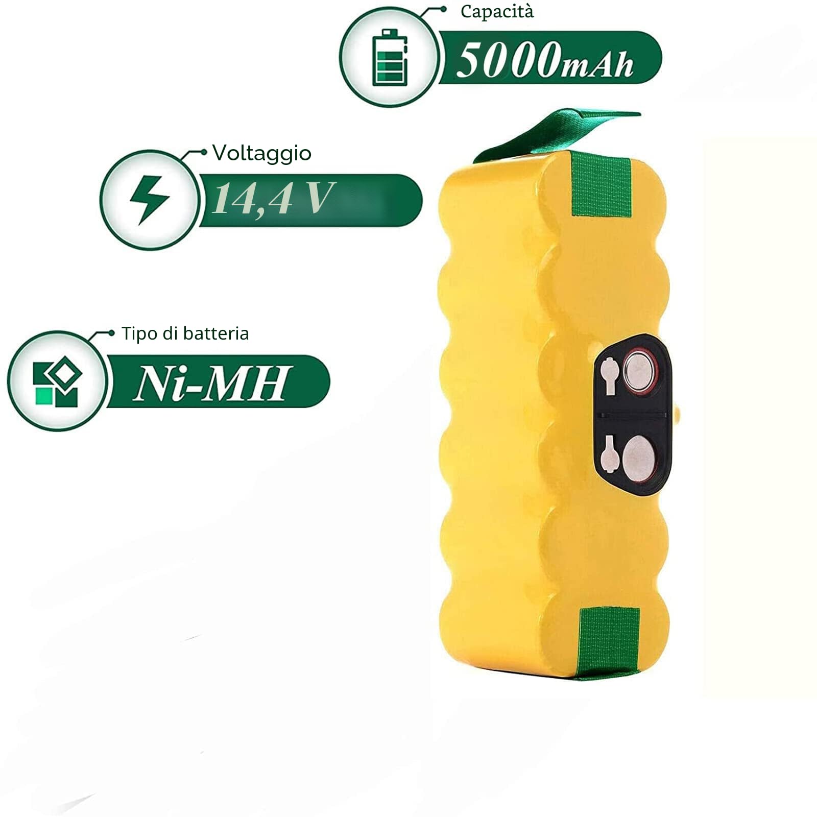14.4V 5000mAh Batteria per iRobot Roomba Ni-MH Batteria 500 510 520 530 532 555 540 562 575 580 555 562 562 560 562 575 595 600 610 620 630 631 650 660 700 760 770 780 790 800 870 880 900