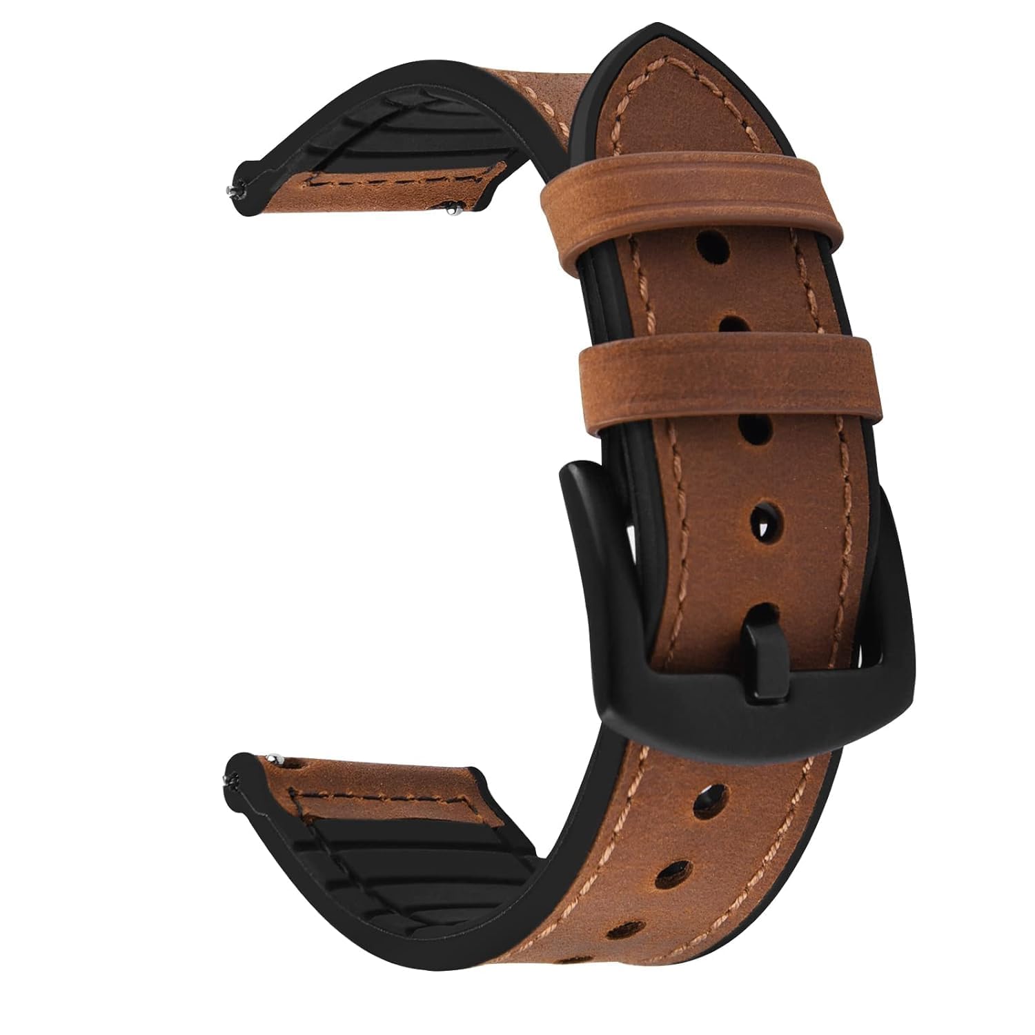 KHR Leather 22mm Watch Band Strap with Metal Buckle Compatible with Samsung Galaxy Watch 3 45mm/ Galaxy Watch 46mm/Gear S3 Classic/Frontier/Amazfit GTR 47mm & Also Fit All 22MM Watches-picture-32