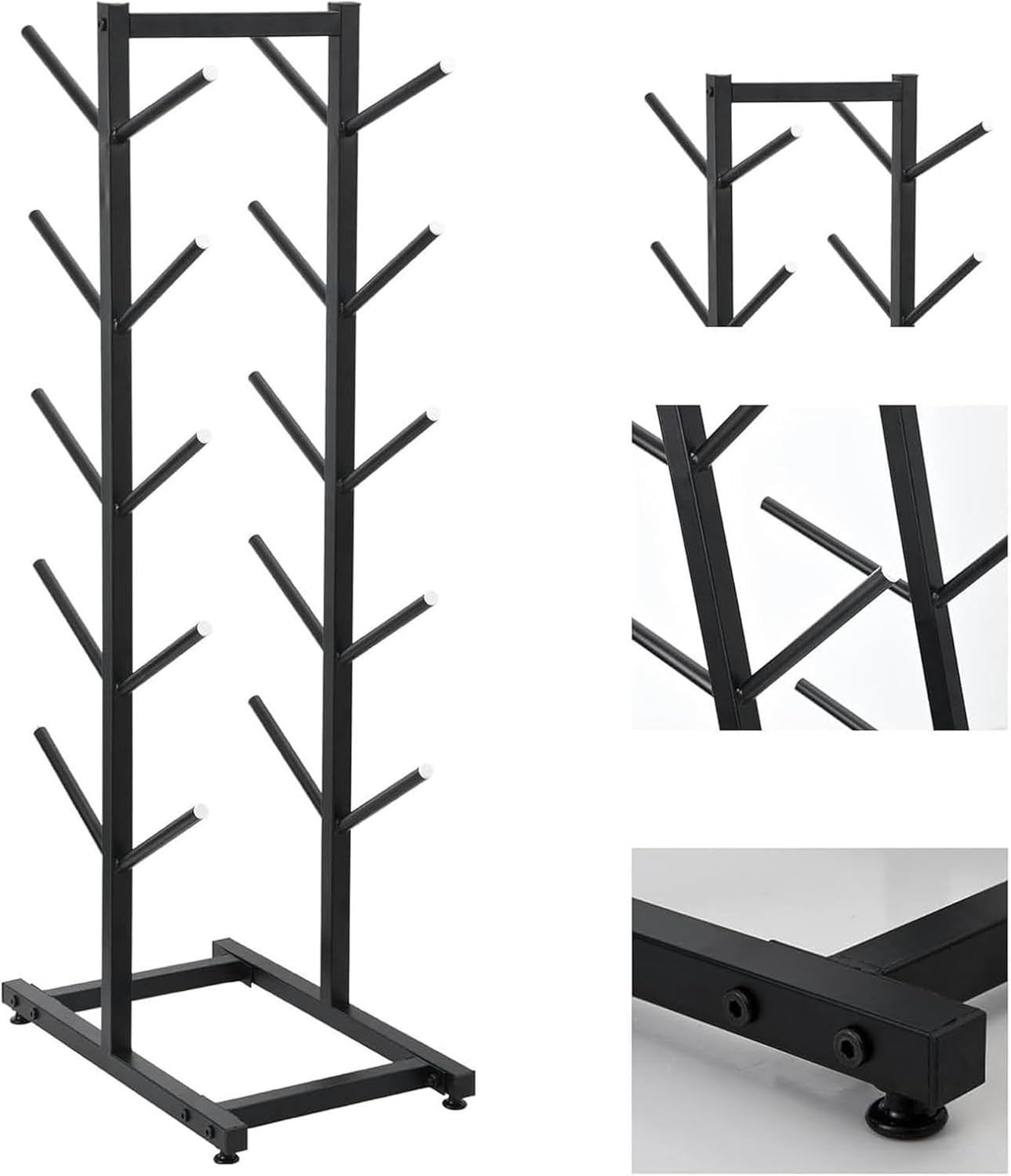 Home Gym Organize Holder, Double-Sided 5-Layer Snowboard Display Rack,Standing Metal Snowboard Storage Rack, Floor Display Stand for Garage/Shop,Black