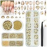 qiipii 4 Boxes Champagne Gold Rhinestones and...