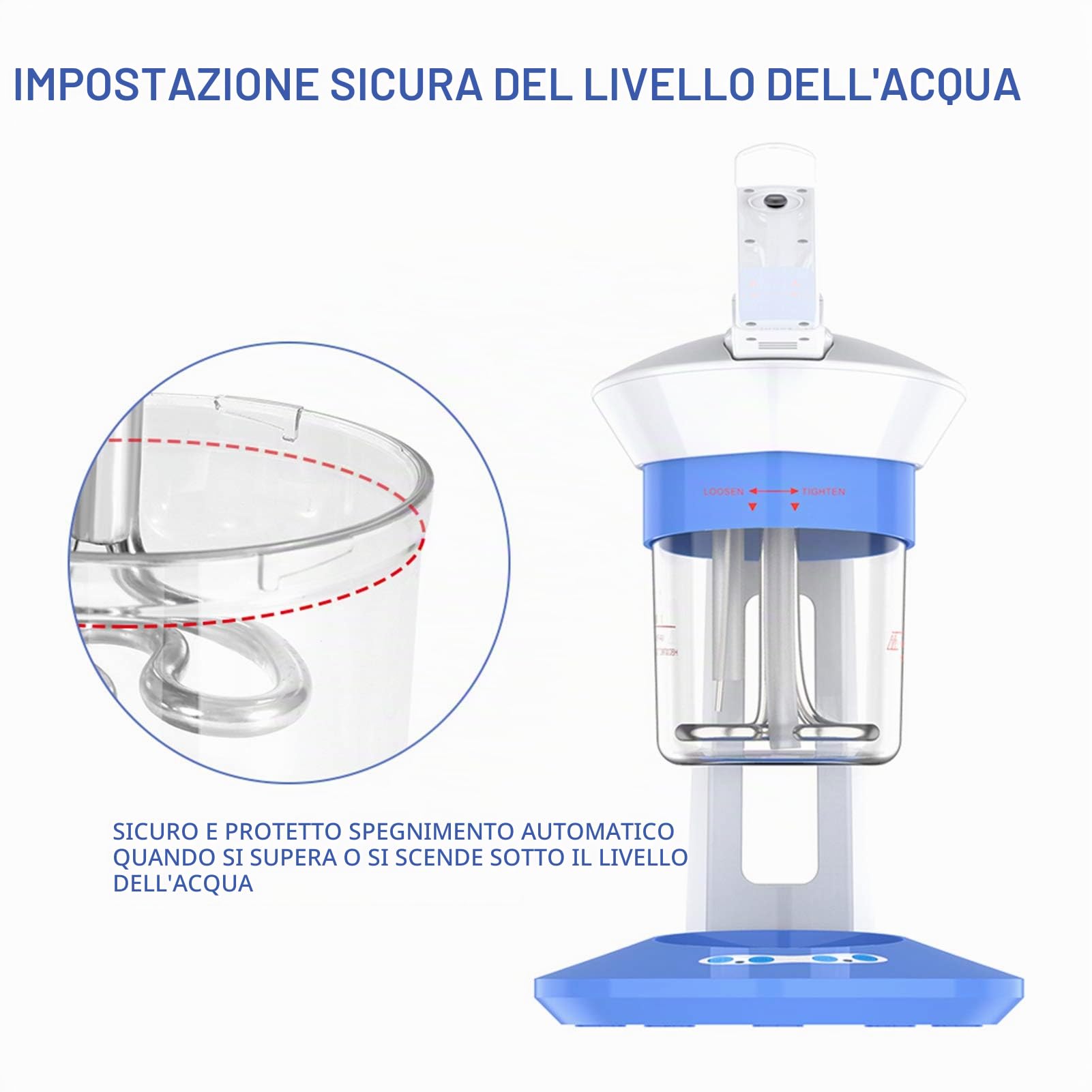 Vaporizzatore Facciale Ozono Ionico con Rotazione 360°, Aromaterapia e Speg | Dispositivo in ABS per pulizia profonda, idratazione e controllo , ideale per uso domestico con oli essenziali, vapo