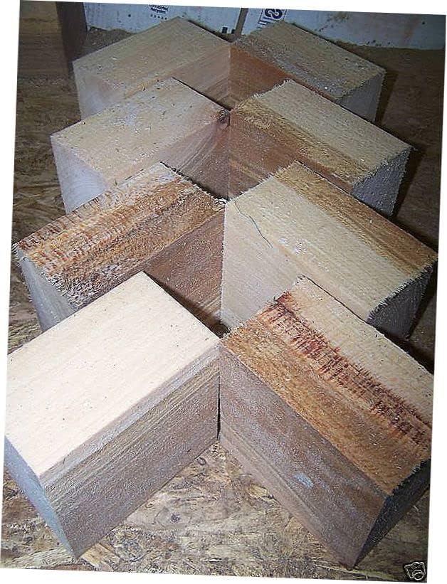 Eight (8) Red Sycamore Bowl Blanks Lathe Turning Blocks 5 X 5 X 3" Suitable Wood Pieces for Wood Crafts and Projects