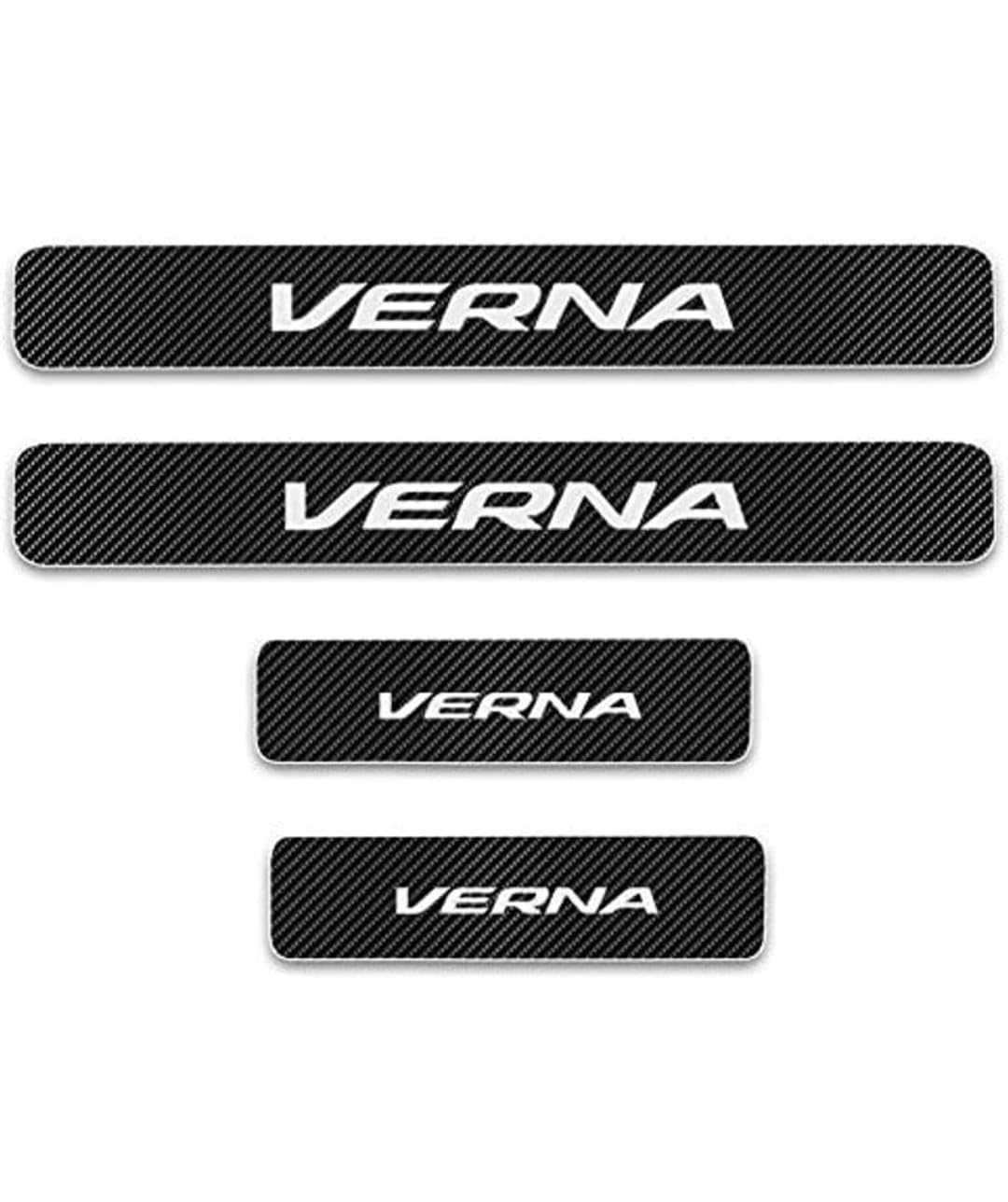 Car Door Sill Protectors Compatible for Verna 4 Pcs Reflective Carbon Fiber Vinyl Threshold Sticker Decorative Car Door Scuff Plate Anti-Scratch Anti-Dirty Waterproof.-image-7