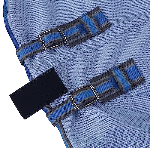 Image of LEAFOREST Horse Mesh Fly Sheets - Lightweight Breathable Standard Neck UV Protection Sheet Blue, 69IN