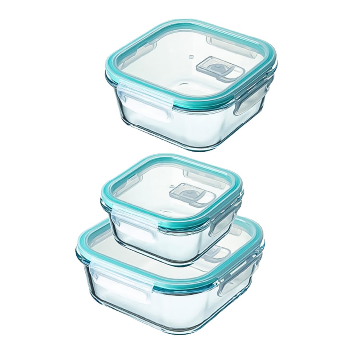 Operitacx 3 Piezas Recipiente de Vidrio para Alimentos, Cuenco Simple