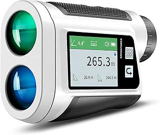 Golf Range Finder, 600m Rechargeable Touch Screen Golf Telescope, with Voice Broadcast, Slope Compensation, Flag Zoom Lock and Continuous Scanning Function