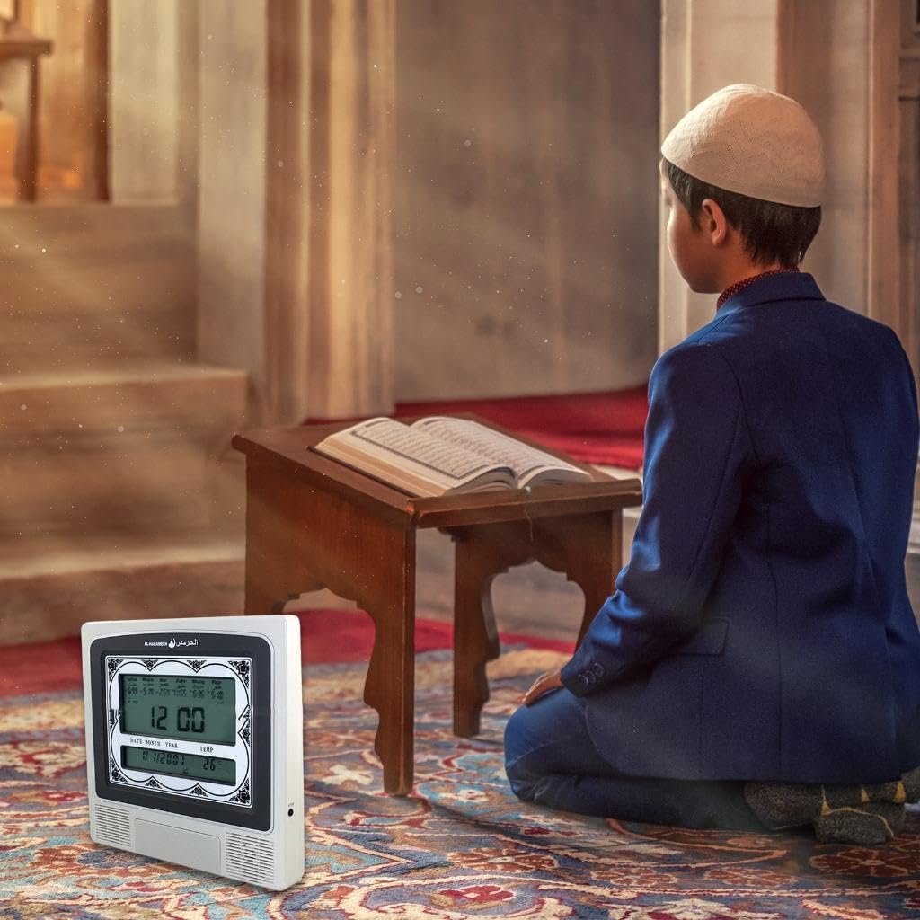 Digital Azan Clock for with Prayer Alarm Calendar Table Desk Decorative