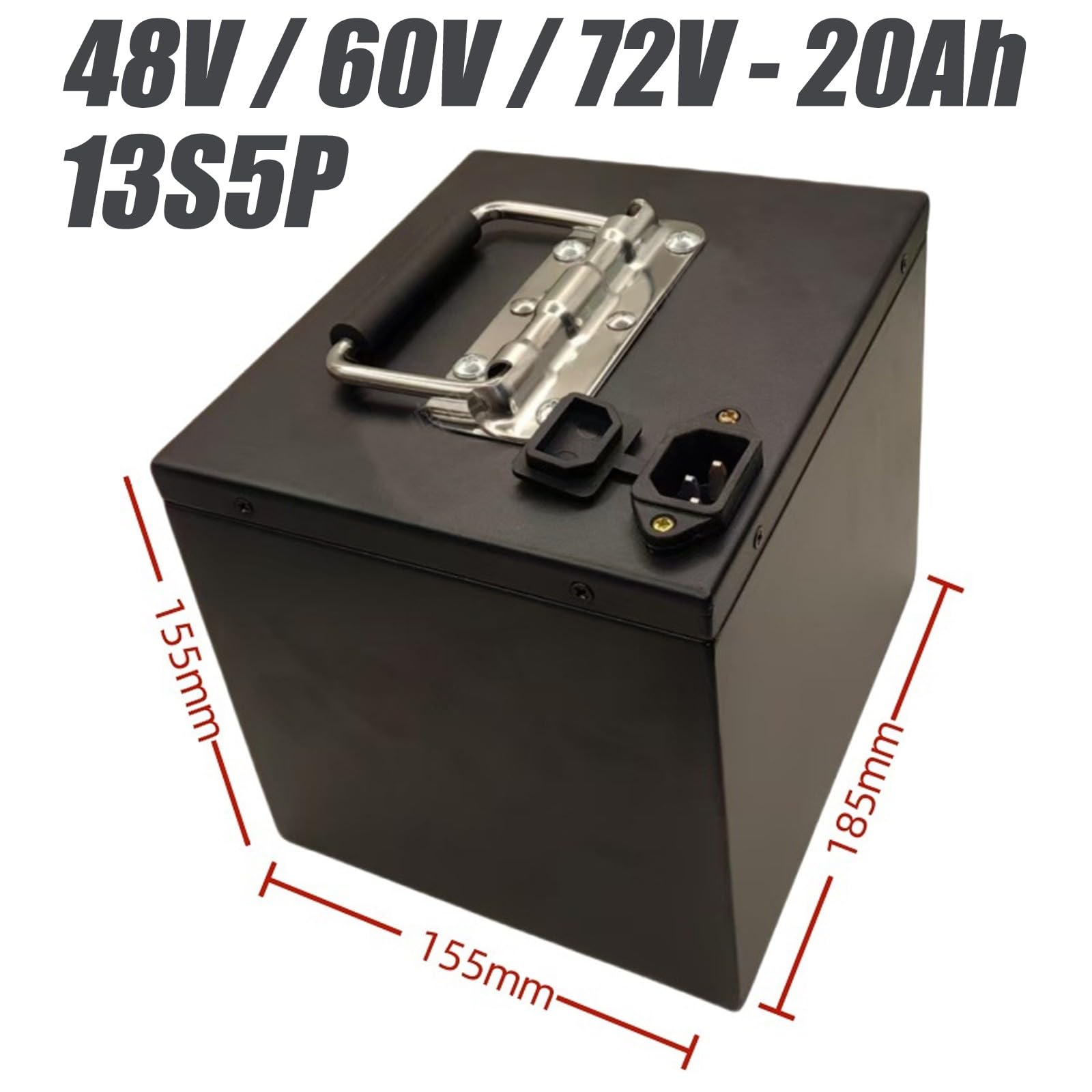 48V 60V 72V 20Ah E-Bike Batteria agli Ioni di Litio con Caricabatterie 13S5P Bicicletta Elettrica Scooter Batteria Incorporata BMS per 250W 500W 750W 1000W Motore 60V 20Ah