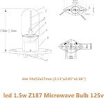 QLEE Lumière filamentale sous-marine 1.5w Z187 Ampoule micro-ondes 125v 20w Lampes incandescentes équivalentes pour la lumière de l'indicateur du capot électrique de four micro-ondes du réfrigérateur Galanz (2 Faites votre valise, Z187 Base,5000K)