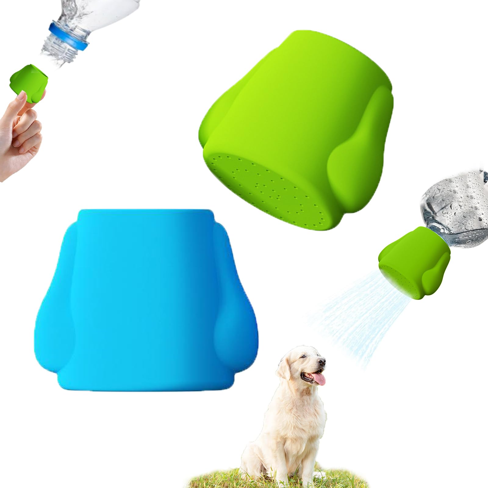 Douche D'extérieur pour Chien, Portable Water Bottle Shower Head,pommeau De Douche Portable pour Chien, Embout De Bouteille, Pulvérisateur d'eau, Accessoires pour Douche De Chien Portable