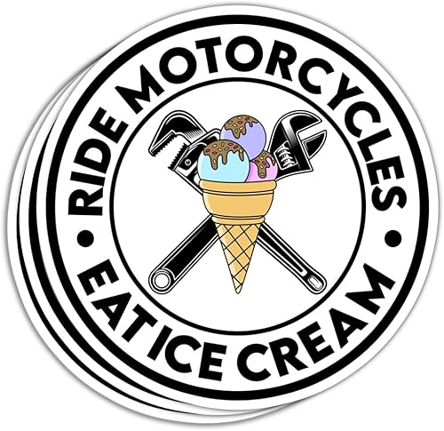(3 unidadespaquete) Ride Motorcycles Eat Ice Cream Sticker Funny Biker Sticker Motocycles Sticker Motocycles Owner Sticker Motocycles Lover Sticker