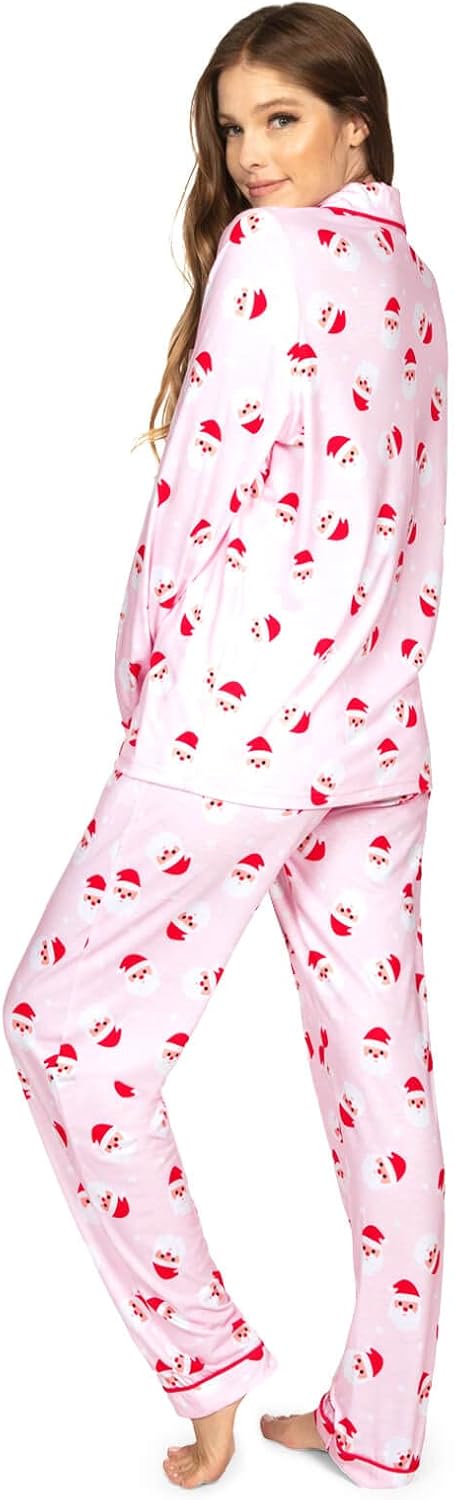 Tipsy Elves Women’s Christmas Pajamas - Classic Two Piece Lapel Pajama Set for Ladies - Cute and Cozy - Image 2