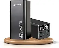 Carregador Portátil Power Bank Premium Turbo de 100w com 20000mah para Macbook, Notebook, Celular, Starlink, Tablet Carregador Universal Potente Com Led Digital de Bateria (Preto)