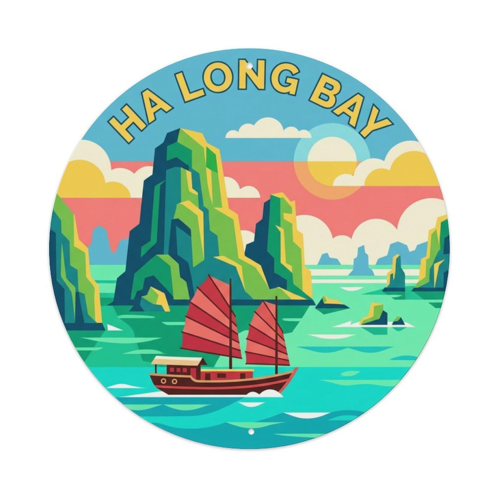 Vietnam Vintage Travel Ha Long Bay Metal Tin Sign