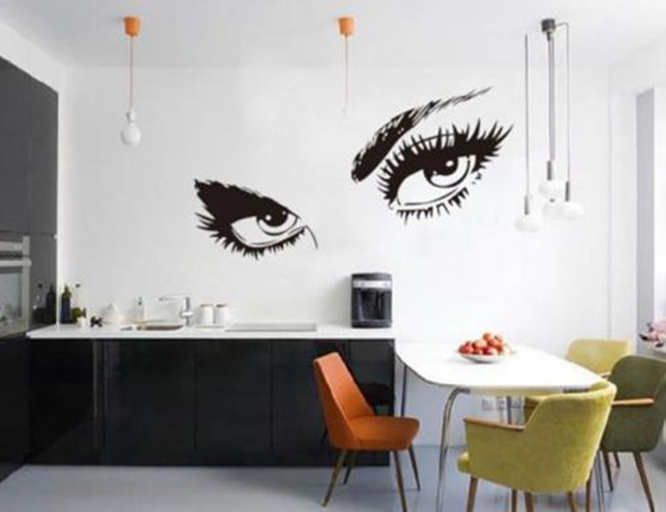 Amazon モダンレディヘプバーンセクシーな目ステッカー マリリン モンロー セクシー 貼り直し 可能 シール ペーパー リビング 寝室 子供 部屋 便利なマイクロファイバークロス付き ウォールステッカー オンライン通販