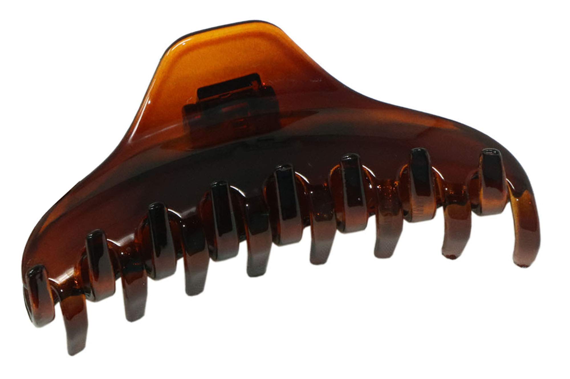 Parcelona French Boss Thin and Narrow Medium Tortoise Shell Covered Spring Jaw Hair Claw Clip Clutcher Clamp