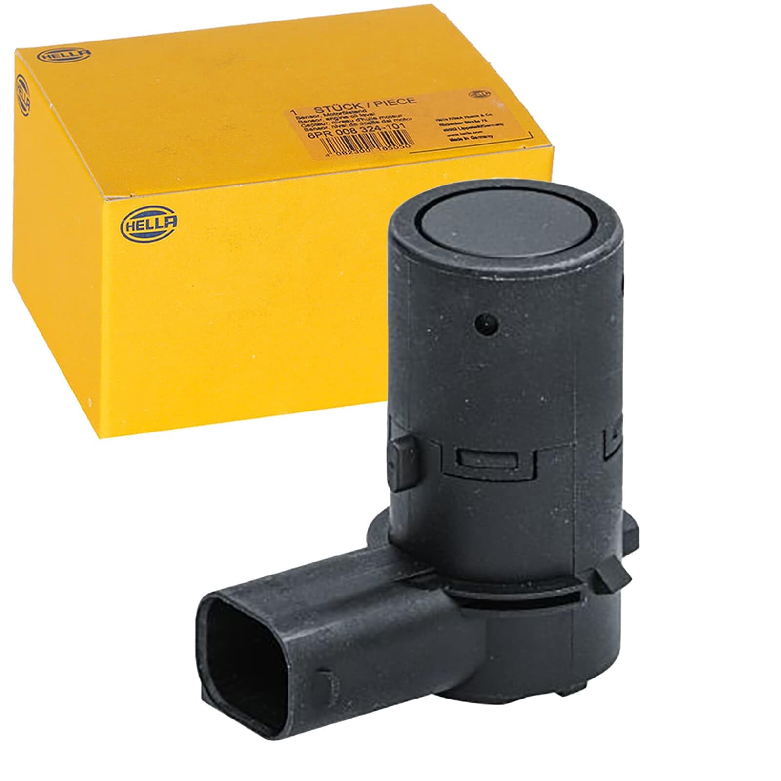 HELLA 6PX 358 141-391 Sensore, Assistenza parcheggio, angolato, 3a... poli, infilato, verniciabile | Compatibile con: MERCEDES-BENZ A-CLASS, B-CLASS Sports Tourer