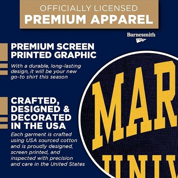 Barnesmith Marquette University Golden Eagles Short Sleeve Adult Unisex T-Shirt, Classic, Navy, Medium by Barnesmith - Used condition - Image 4