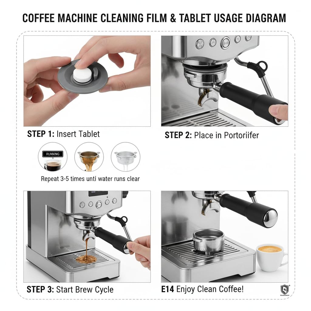 2 dischi per la pulizia dell'espresso e 12 pastiglie per la pulizia compatibili con macchina da caffè Ninja Luxe, in silicone da 54 mm
