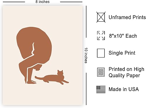 Miniatura 2 de Monem Art Yoga Poster - Retro Home Yoga Print - Meditation Art - Spiritual Art - Silhouette Art - Cat Art - Chic Boho Art - Aesthetic Yoga Studio or