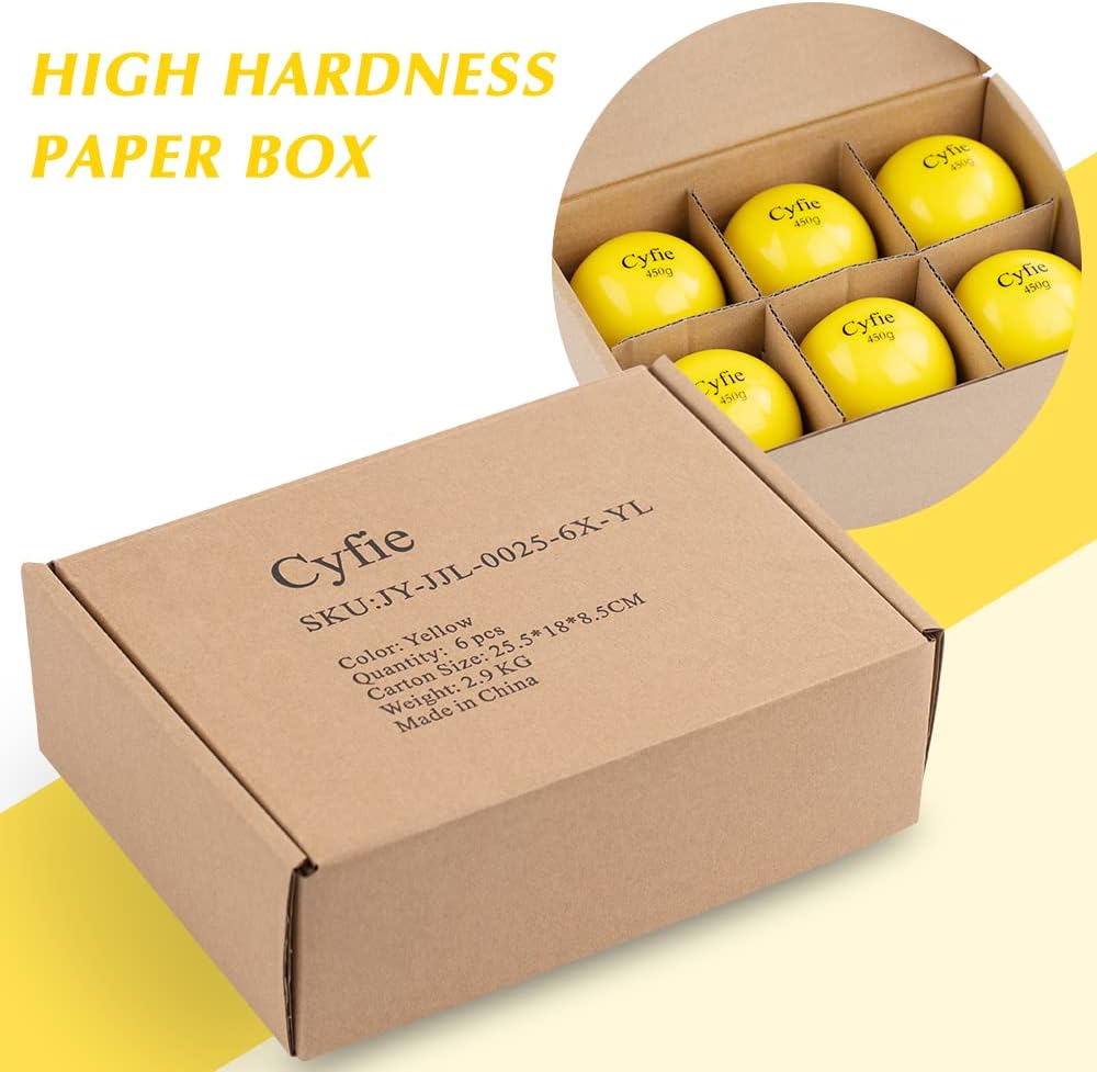 Cyfie Heavy Weighted Baseball/Softball for Hitting, Heavy Balls for Hitting, Batting Training, Pitching Practice and Throwing, plyo balls, plyo baseball, softball pitching training aids 6-Pack-Yellow…