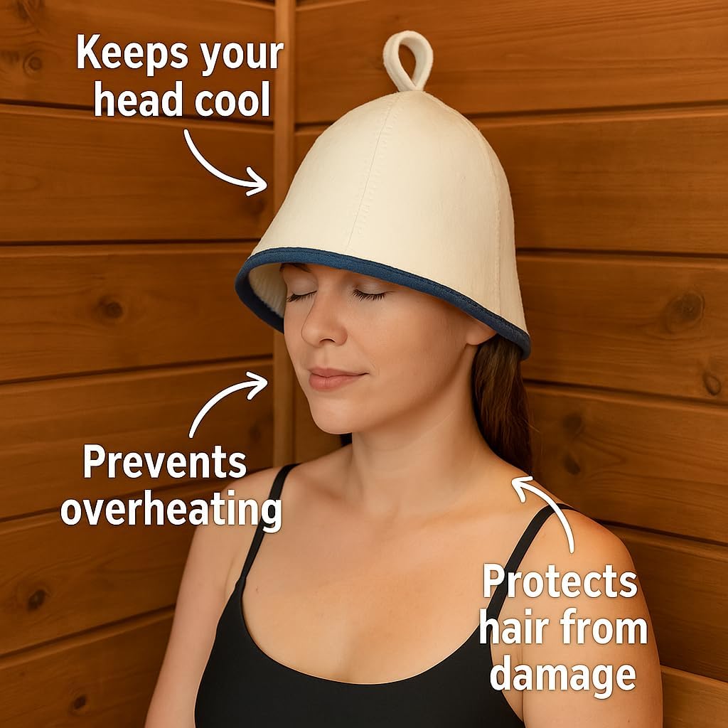 Premium Sauna Hat – 100% Natural Wool, Handmade Sauna Headwear for Men and Women – Eco-Friendly, Breathable - Image 3