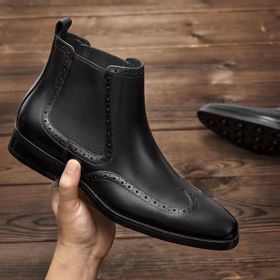 Image of Men's Chelsea Boots Mens Genuine Leather Dress Boots