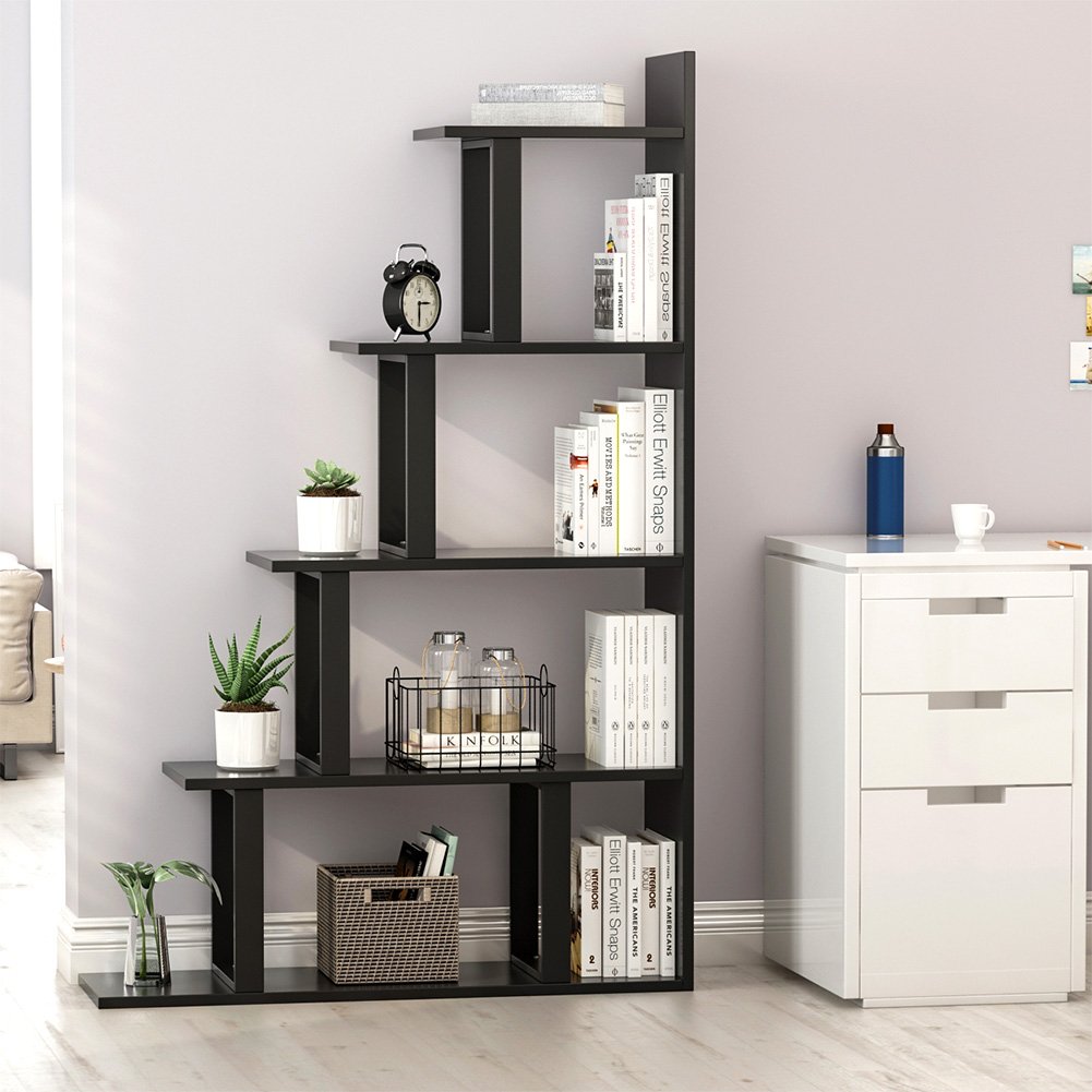 Buy Tribesigns 5Tier Bookshelf, Modern 5 Shelf Ladder Corner Shelf