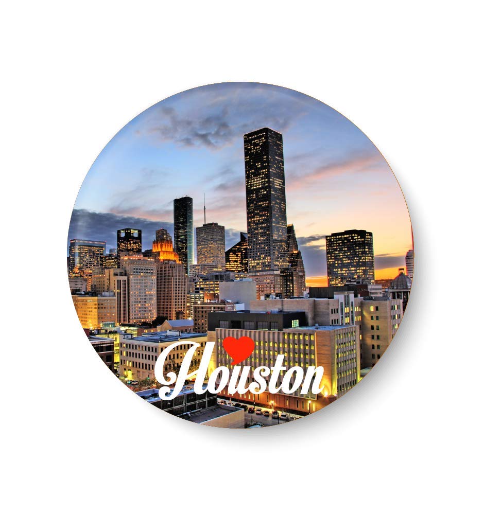 PEACOCKRIDE Love Houston I Love with United States Series I I Souvenir l Travel I Fridge Magnet (Metal, Multicolour, 75mm)-image-20