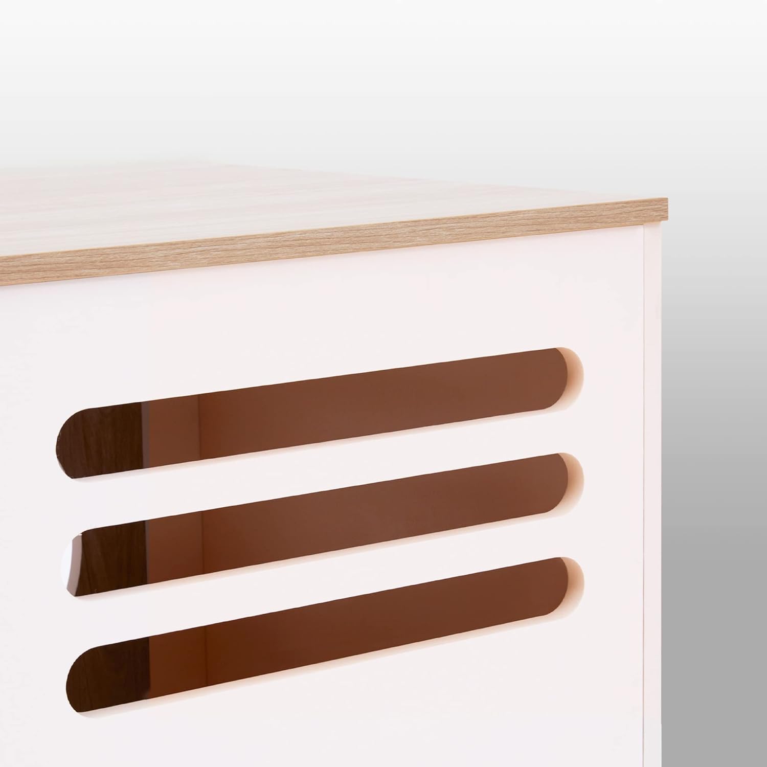 Teamson Pets Daisy Wooden Cat Litter Box Enclosure & Side Table, Tan, Ivory