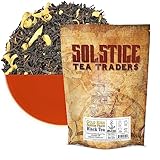 Solstice Gold Rush Loose Leaf Tea (8 Oz Bulk Bag); Black Tea Leaves with Fruit Flavors and Dried Flowers, Makes 100+ Cups