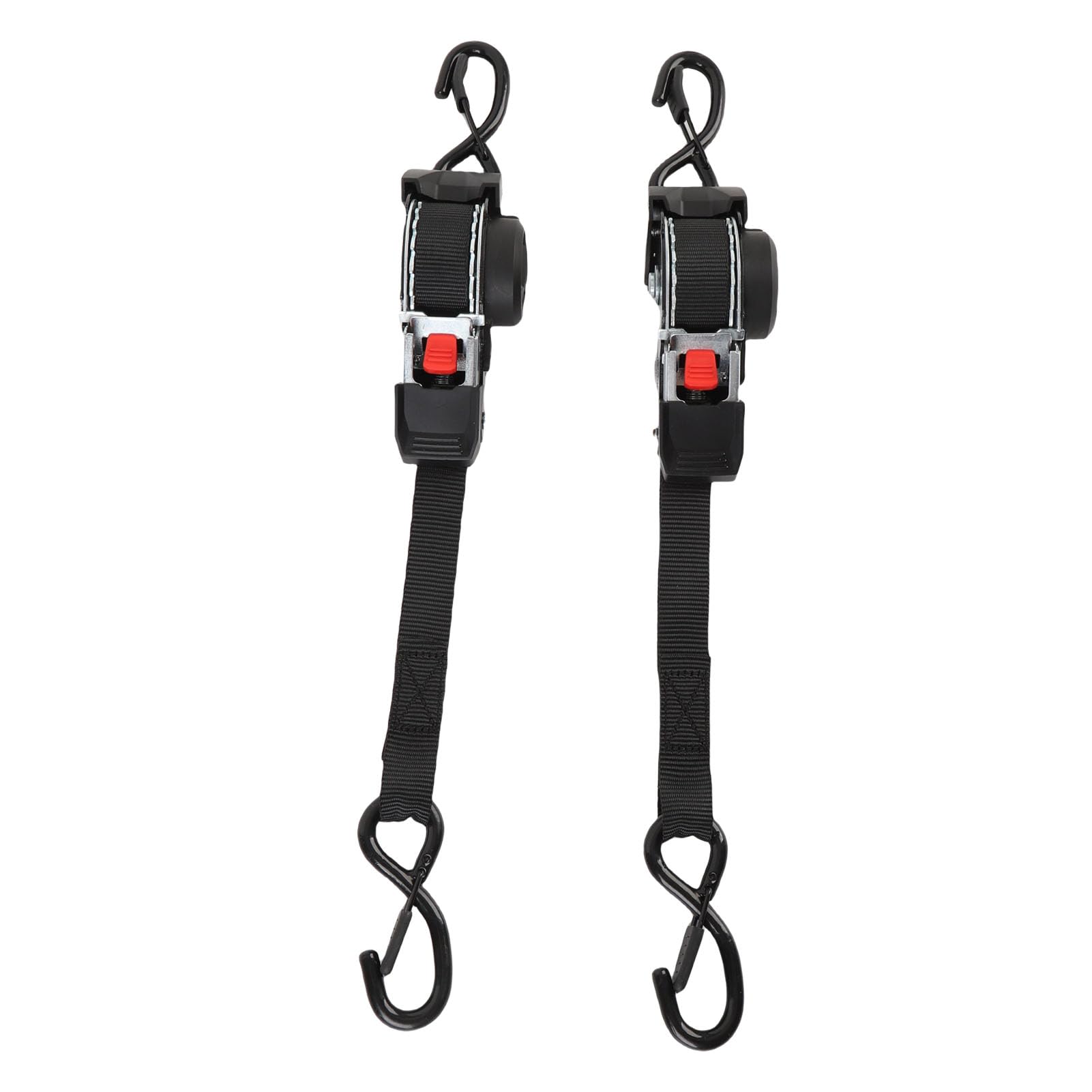 Zunate 2 Stück Ratschengurte, 2,5 cm X, Automatisch Einziehbare Zurrgurte mit S-Haken, 1760 Lbs Bruchfestigkeit für Boot, Jet-Ski, Motorräder, ATV, Anhänger