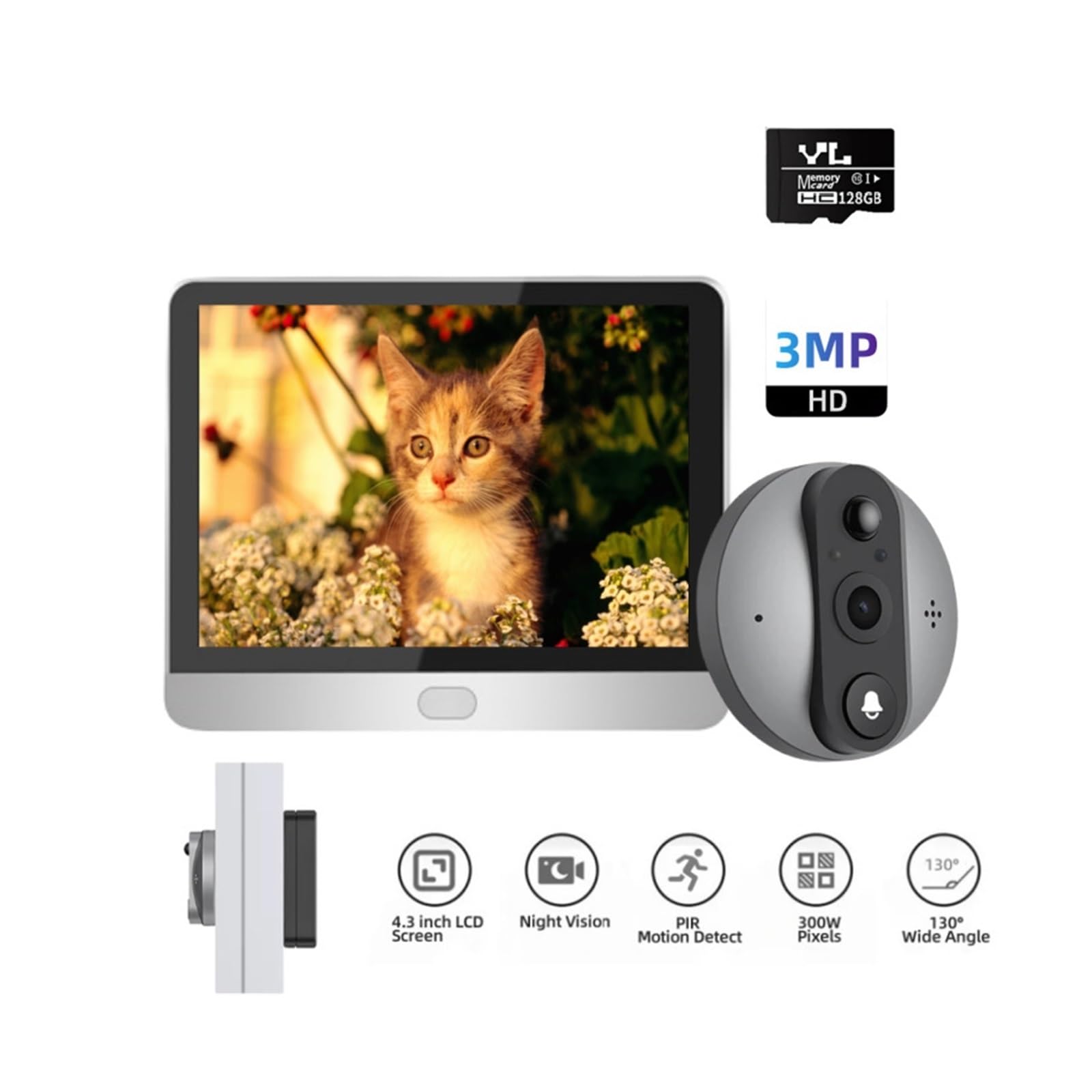 Vie Intelligente sans Fil sécurité Maison vidéo Sonnette caméra(Tuya Camera 64G)