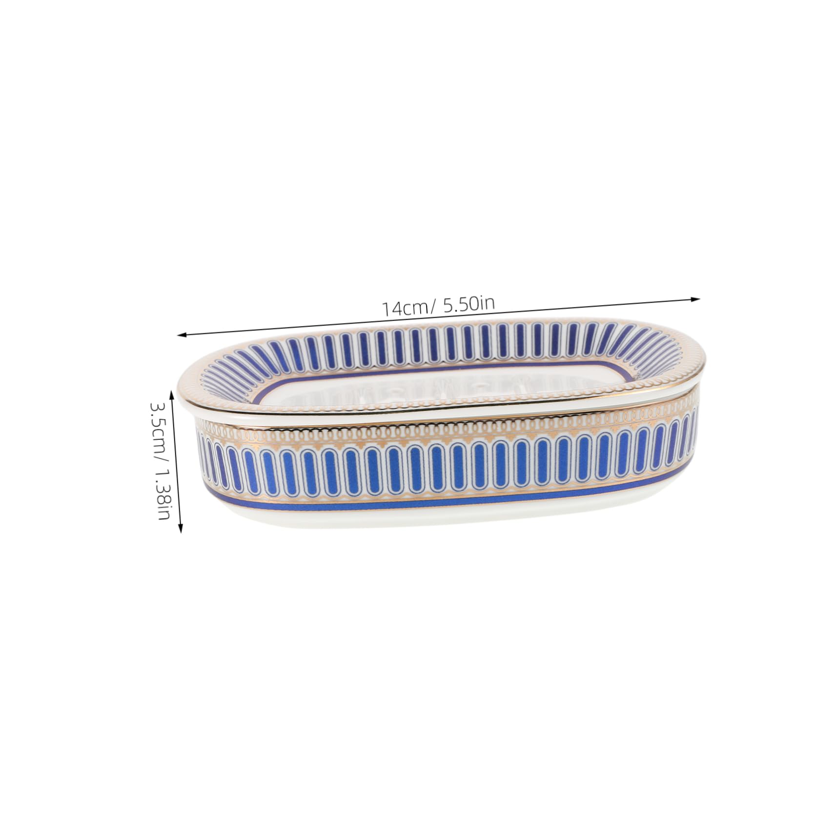 Jabonera de Cerámica con Escurridor y Diseño de Rayas | Desmontable, Limpieza Sencilla, Uso Higiénico, Estilo Simple y Elegante, para Organización del Baño