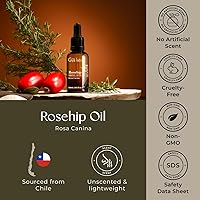 Vista 6 de Gya Labs Aceite portador de rosa mosqueta, 1 onza líquida, para masaje de cabello, piel, cara, cuero cabelludo y cuerpo