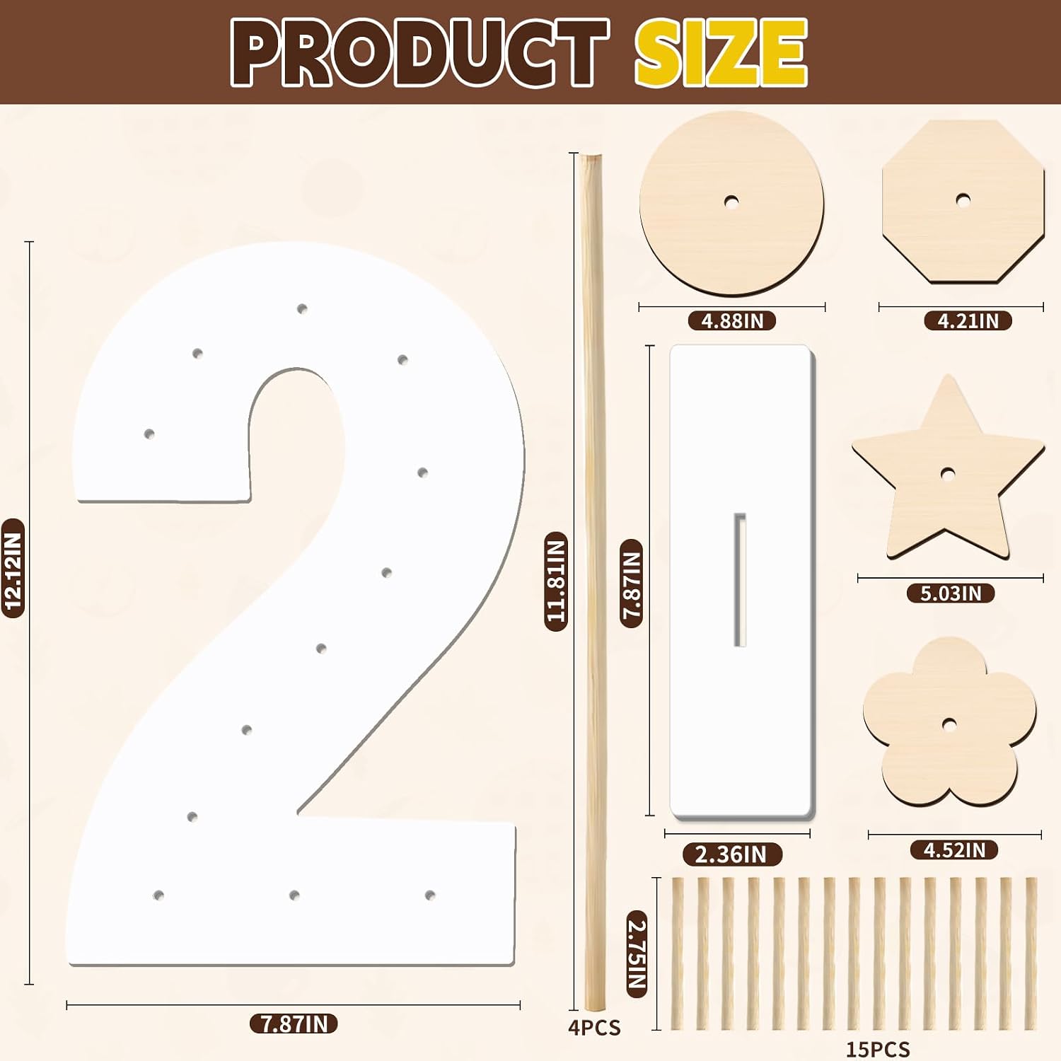 5 Pcs Donut Stand Set, Doughnut Party Supplies Include 1 Pc Digit Donut Wall Display Stand, 4 Pcs Doughnut Wall, for Birthday Wedding Baby Shower Party (White number 2)