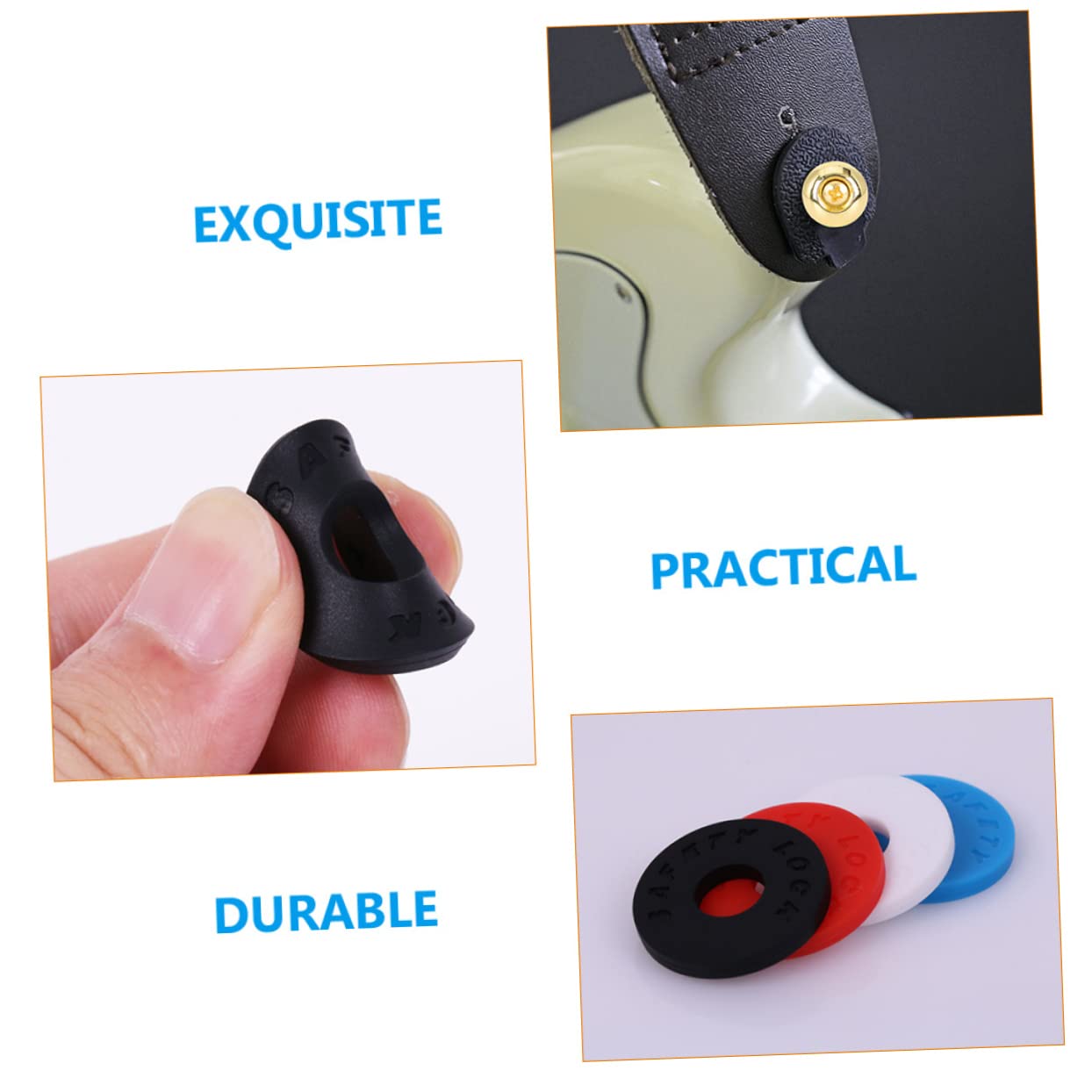 Toddmomy Guitar Strap Lock Guitar Strap Nails Metal Buckle Anti-slip Pad Easy Install