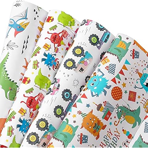 RICHTOP Papel de Regalo Para Cumpleaños Cover