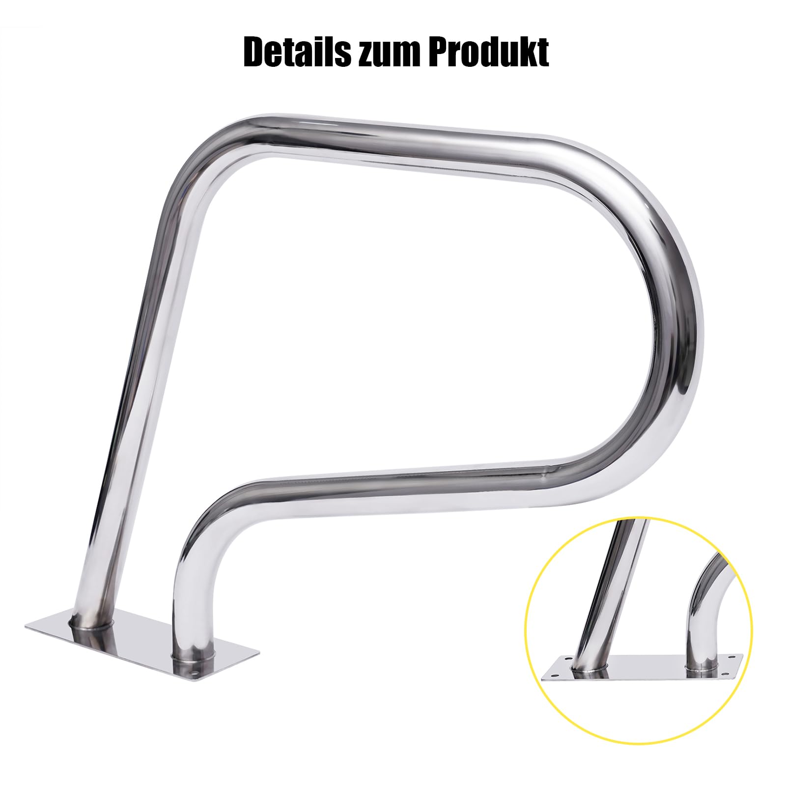 Barandilla de piscina de acero inoxidable, 81 x 58 cm, asa de sujeción para piscina, arco de 120 kg, portátil, ayuda para la entrada, diseño de curvas con cubierta de agarre para piscinas, spa y