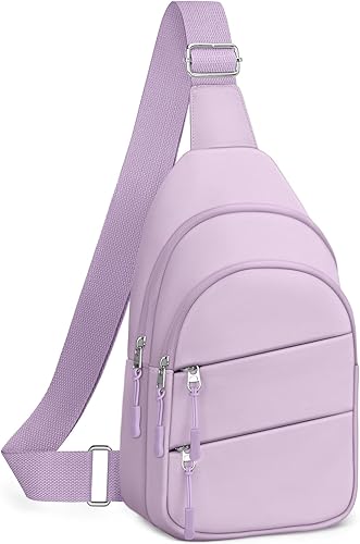 Miniatura 13 de Tuwubi Bolsos cruzados para mujer, bolsa para hombres, mochila pequeña de senderismo antirrobo, ligera para viajes al aire libre (M, beige)