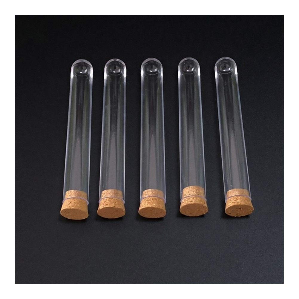 PYouo-Grandi provette, 200pcs / Pack Trasparente provetta di plastica, 15 100mm * (5.9 * 39.3in), con Cork Come Il Vetro di Nozze favorisce Vial, Materiali di Alta qualità