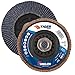 Weiler 50007 Tiger 5/8"-11 Arbor, 4-1/2" Diameter, 60 Grit, Zirconium, Trimmable Composite Backing, Angled Abrasive Flap Disc