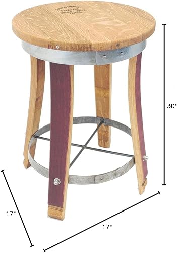 Miniatura 7 de Taburete de bar giratorio superior  Barril de vino hecho a mano Muebles de barril de vino (26 pulgadas)