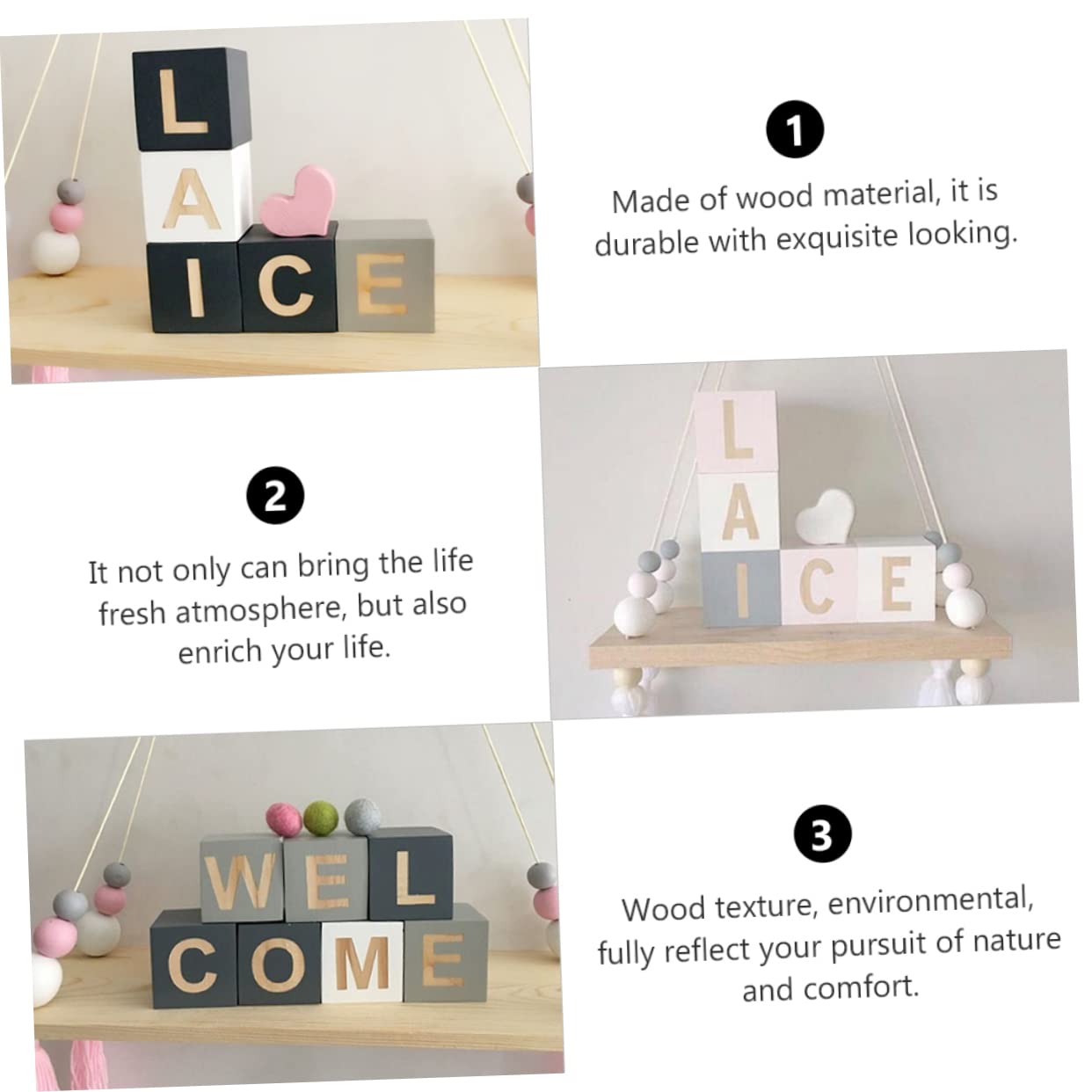 26 Uds 26 Letras En Inglés Decoración Accesorios Para Fotos Letras De Madera Letras En Bloque Cubos Letras Cubo Cuadrado Decoración De Fiesta Alfabeto DIY Cubo De