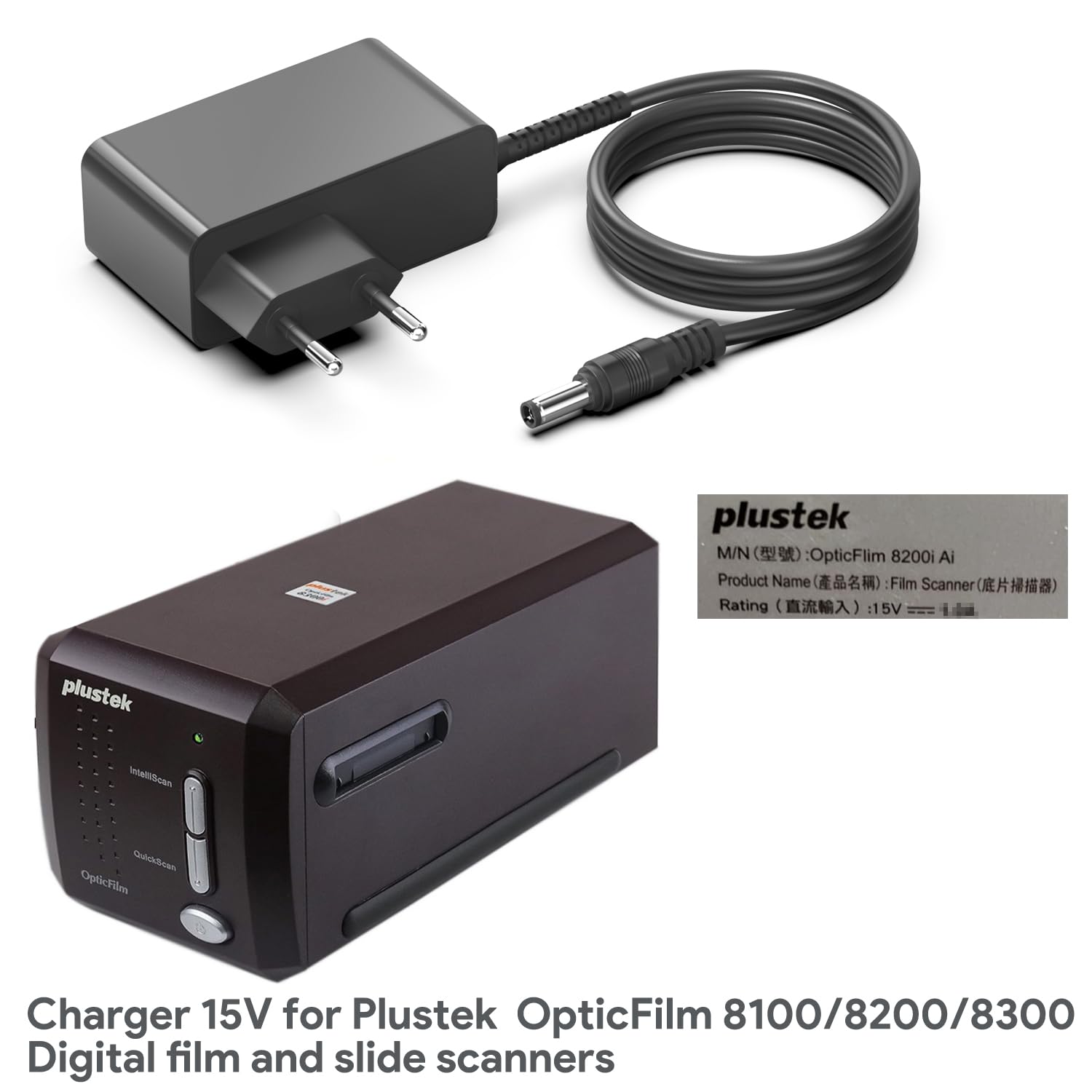 KFD 15V Netzteil Ladegerät Ladekabel für Fluke PM8907 Scopemeter Oscilloscope, Plustek OptciFilm 8100 8200i 8300 27-A2F-0036A121 7400 7500 7600 Pro-Ject DC Plattenspieler Netzadapter