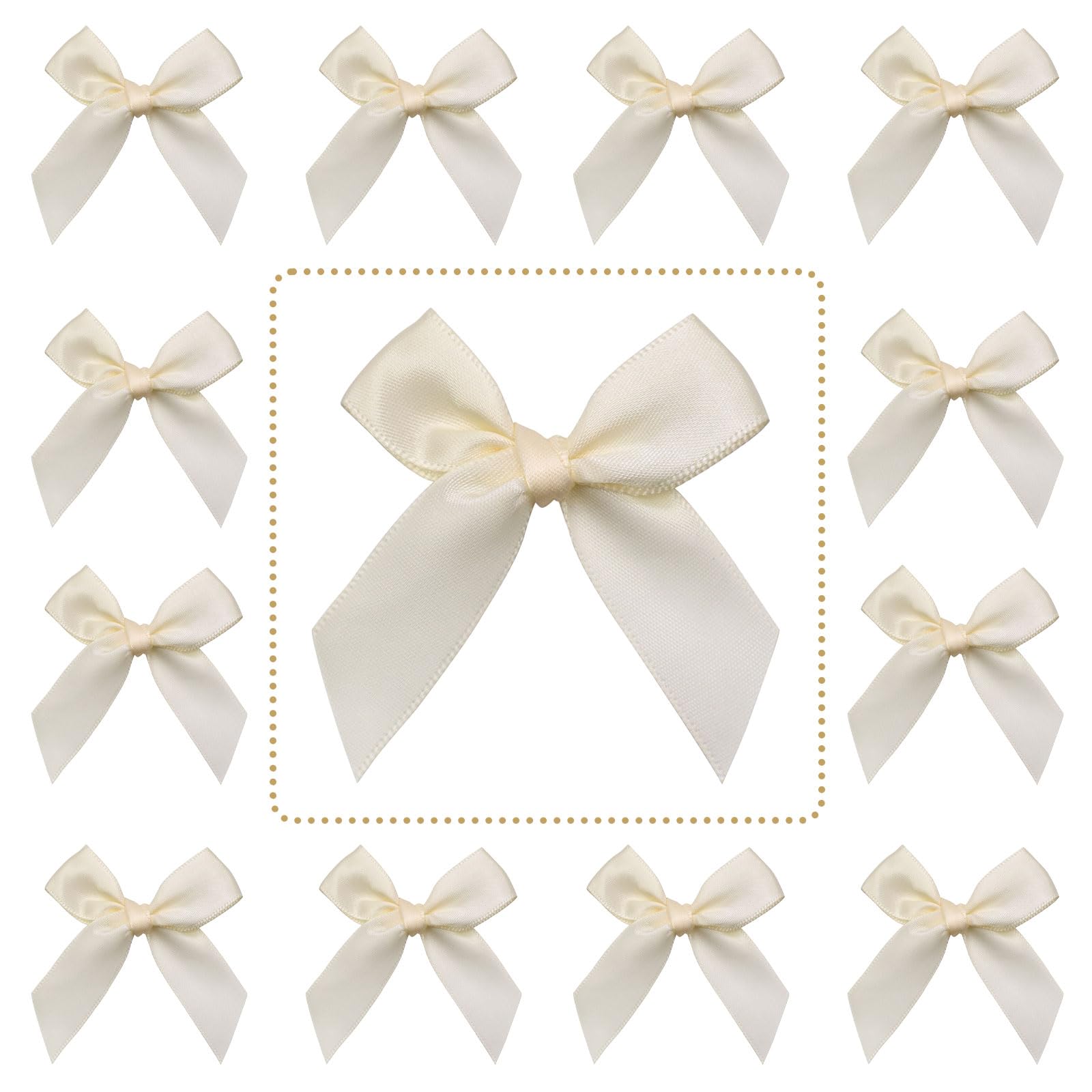 60 Fiocchetti Decorativi 7x7cm Con Nastro Biadesivo | Per Bomboniere, Regali, Matrimoni E Natale | Colore Rosa